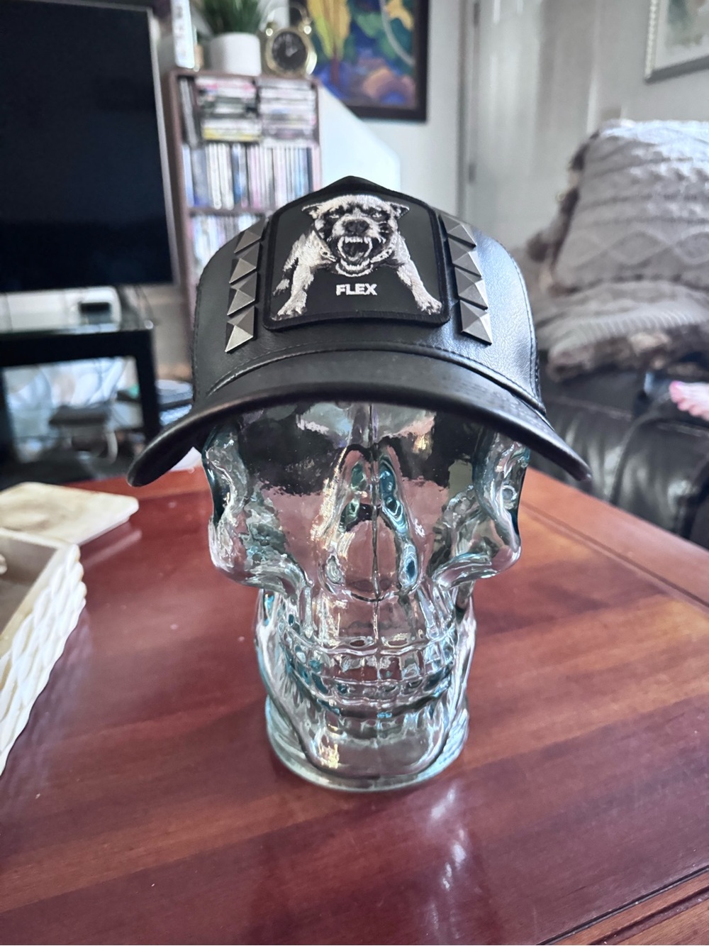 Goorin Bros. “THE FLEX” Leather Studded Trucker Hat. Mesh SnapBack. NWT.